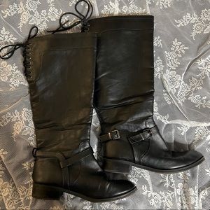 SODA black knee high boots